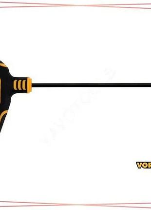 Ключ шестигранний vorel тип т hex 3 x 100 мм з кульковим наконечником cr-v для роботи в обмежених умов sku_56622