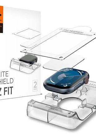 Захисна плівка spigen eliteshield ez fit для apple watch 45 мм, 2 шт, захист дисплея series 7/8/9