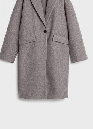 Сіре пальто bershka, розмір m (оверсайз)