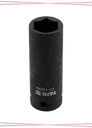 Удлиненная ударная головка yato 1/2" 19 мм хромомолибденовая для автосервиса и шиномонтажа sku_yt-10295