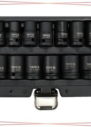 Набор торцевых головок ударных yato 1/2" 13 шт m10-m24 мм для работы с крепежом и гайками sku_yt-10251