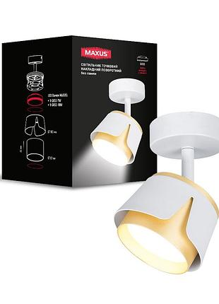 Светильник точечный накладной поворотный без лампы maxus spot flora base gx53 white golden