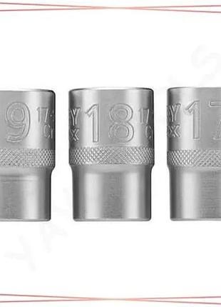 Набор торцевых головок stanley 1/2" 17 18 19 3 шт ключи для гайковертов и ручного инструмента sku_fmmt17094-0