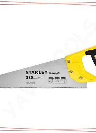 Ножівка по дереву stanley sharpcut 380 мм 7 зубів 1 дюйм для точного різання деревини та матеріалів sku_stht20366-1