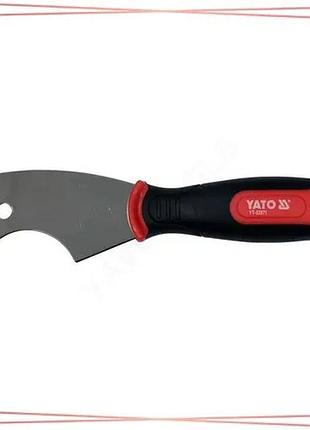 Скребок из нержавеющей стали yato с комбинированными лезвиями 2-компонентная ручка для очистки поверхн sku_yt-52871