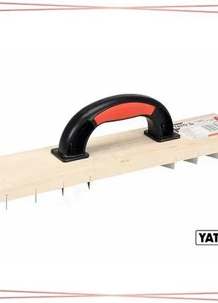 Терка для зняття штукатурки дерев'яна yato 405х84мм з пластиковою ручкою для ремонту та обробки стін sku_yt-52472