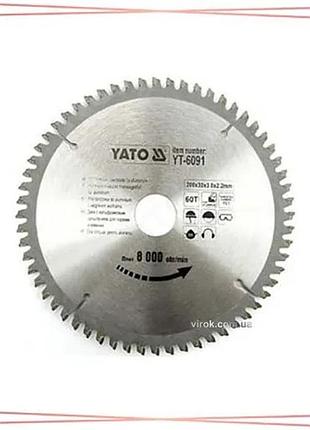 Диск пильный по алюминию yato 350х30х3.2x2.5 мм 100 зубьев до 4500 об/мин для резки металла sku_yt-6099
