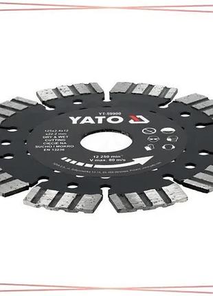 Алмазный диск yato 125 мм для резки бетона и камня 22,2 мм 2,4 мм для сухого и мокрого реза sku_yt-59900