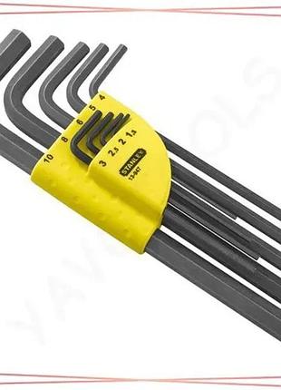 Набір шестигранних ключів stanley expert подовжених 1.5-10 мм інструмент для ремонту та обслуговування sku_1-13-947
