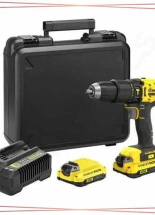 Шуруповерт аккумуляторный ударный stanley fatmax 20v 2х2а 50нм с кейсом для дома и ремонта sku_sfmcd711d22-qw
