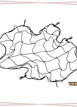 Сетка-органайзер для багажника автомобиля vorel 90x90 см с 8 крючками для удержания груза sku_82261