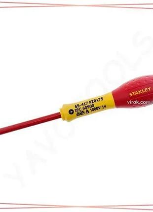 Хрестова викрутка діелектрична stanley fatmax philips pz0 75мм ізольована vde 1000v для електромонтажу sku_0-65-417