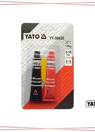 Двухкомпонентный эпоксидный клей yato 10 г для ремонта автомобилей и электроники с быстрым схватывание sku_yt-36820