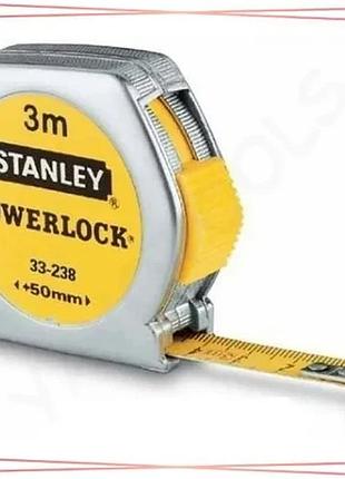 Рулетка stanley powerlock 3 м х12,7 мм армована стрічка для вимірювання пластиковий інструмент sku_0-33-238
