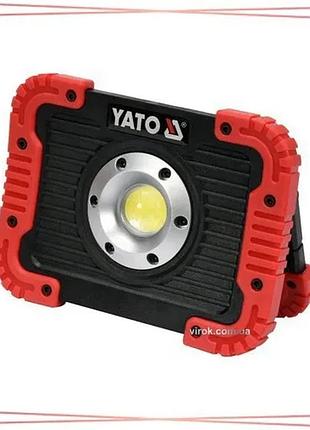 Портативный светодиодный прожектор yato yt-81820 аккумуляторный 10вт 800лм для работы и кемпинга sku_yt-81820