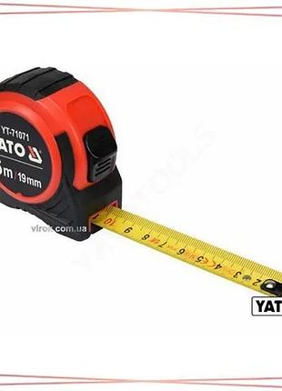 Рулетка yato 5 м x 19 мм з сталевою стрічкою та нейлоновим покриттям для вимірювань інструмент вимірюв sku_yt-71071