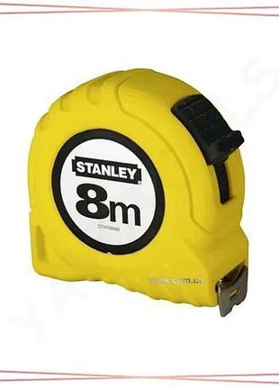 Рулетка stanley 8 м 25 мм пластмасовий корпус для будівельних робіт професійна вимірювальна стрічка sku_0-30-457
