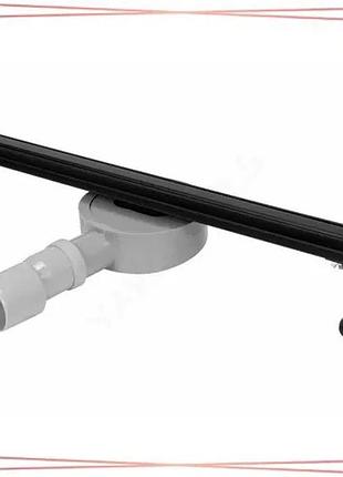 Линейный трап fala slim black из нержавеющей стали 60 см для душевой кабины с сифоном 52 мм sku_71635