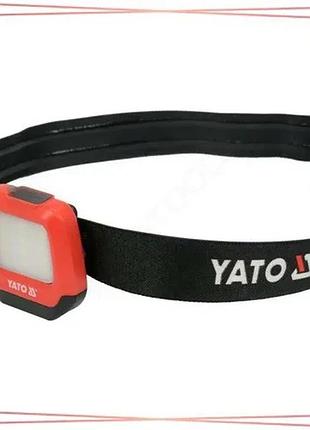 Налобный светодиодный фонарь yato 2в1 li-po 500 мач 200/150 лм usb заряд для работы и отдыха фонарик sku_yt-08598