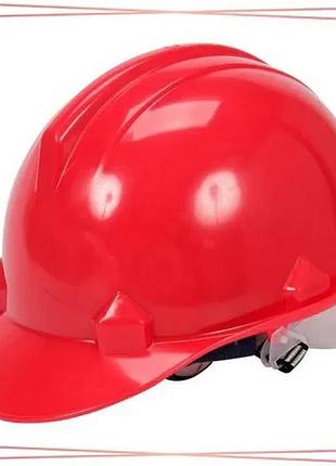 Каска vorel червона для захисту голови з матеріалу hdpe безпечний шолом для роботи та будівництва sku_74174