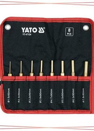 Пробійники латунні yato набір 8 шт діаметри 1,5-7,8 мм довжина 90 мм пуансони для металообробки sku_yt-47124