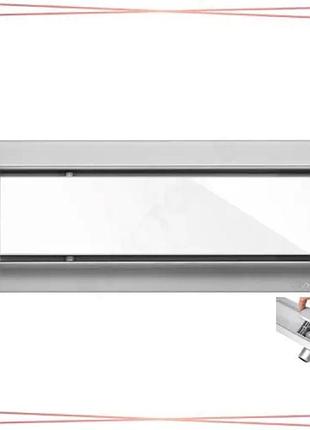 Трап підлоговий для душу з нержавіючої сталі white glass fala 70х7х7 см дренажний злив для ванної кімн sku_75382