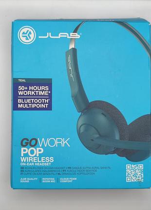 Беспроводные накладные наушники гарнитура jlab go work pop wireless teal 50h+
