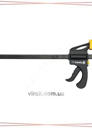 Струбцина vorel автоматична пластмасова 400 мм для фіксації матеріалів струбцина для роботи з деревом sku_38406