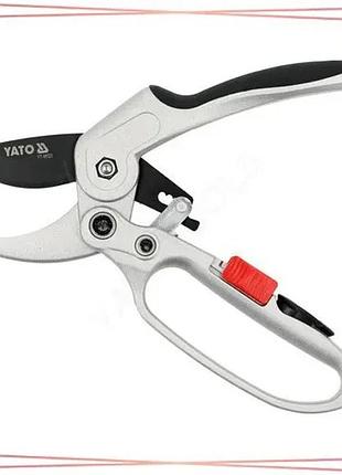 Секатор yato yt-88123 кованый до веток ø≤20 мм 200 мм с храповым механизмом и защитой пальцев sku_yt-88123