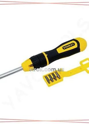 Викрутка реверсивная stanley multibit с храповым механизмом и 10 насадками для профессионального испол sku_0-68-010