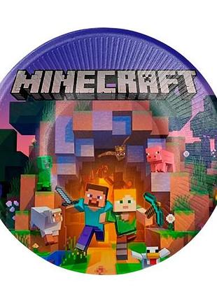 Бумажные тарелки 22985 "компь компьютерная игра" цветные, 18 см (6 шт)
