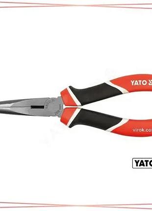Довгогубці вигнуті yato 200мм crv плоскогубцы для работы с проводами инструмент для электротехников sku_yt-1946