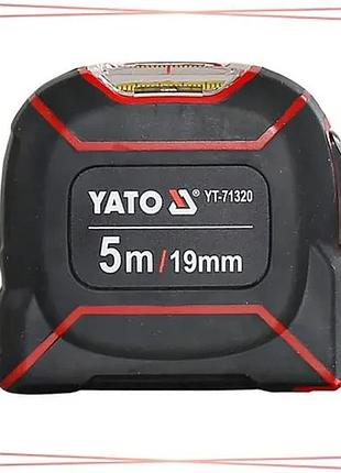 Рулетка измерительная yato 5 м 19 мм с окошком для считывания замеров для строительства и ремонта sku_yt-71320