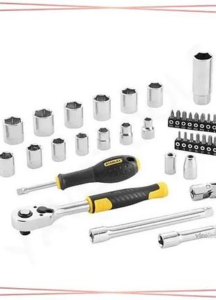 Набір головок торцевих і насадок викруткових stanley 3/8" 45 шт з інструментами в футлярі для ремонту sku_stmt82829-1