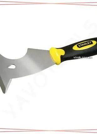 Шпатель-скребок універсальний stanley 6 в 1 76 мм для очищення валика та видалення будівельного розчин sku_0-28-206