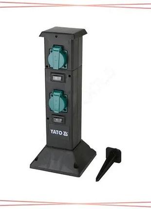 Садовая розетка yato 230в 16а 4 гнезда с защитными крышками и независимыми выключателями для сада sku_yt-81274