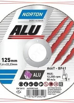 Диск отрезной по алюминию norton-alu a46n ø230x22,2 мм t1,9 мм для резки металла и алюминия sku_66252839271