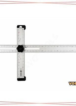 Регулирующий алюминиевый уголок vorel 600х320 мм с разметкой углов 30-75° для точных измерений sku_18374