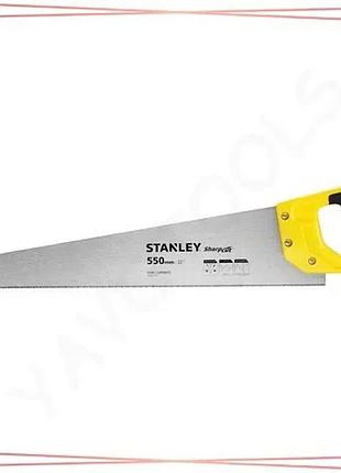 Ножівка по дереву stanley sharpcut 550 мм 11 зубів для деревини ручний інструмент для різання дерева sku_stht20372-1