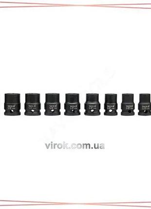 Набор торцевых ударных головок yato 1/2" m10-m22 мм 10 шт для пневматических гайковертов и ключей sku_yt-1025