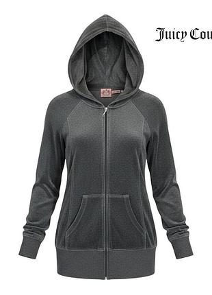 Оригинальное женское велюровое худи juice couture размер м винтажное серое женская велюровая кофта женский батник толстовка джуси кутюр m а1