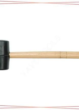Молоток резиновый vorel с деревянной ручкой диаметр 70 мм для работы с мягкими поверхностями sku_33900