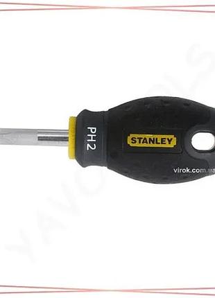 Викрутка крестовая stanley fatmax stubby phillips ph1 30 мм ручной инструмент для сборки и ремонта sku_0-65-406