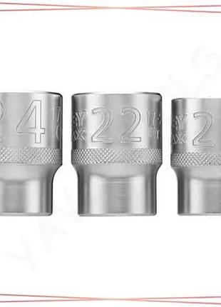 Набір торцевих головок stanley 1/2" 3 од розміри 21 22 24 ключі для ремонту автомобіля та техніки sku_fmmt17095-0