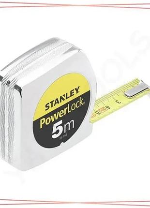 Рулетка stanley powerlock 5м х 19мм пластиковая измерительная лента для строителей и домашних мастеров sku_0-33-194