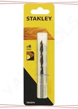 Свердло по дереву stanley 6 мм для сверления древесины инструмент для работы с деревом sku_sta52016-qz