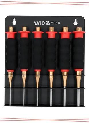 Ручные вибиватели штифтов yato ø 3-8 мм длина 180 мм набор 6 шт для удаления штифтов и шплинтов sku_yt-47138