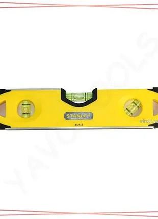 Уровень stanley torpedo shockproof 250 мм 3 капсулы магнитный для строительных работ профессиональный sku_0-43-511
