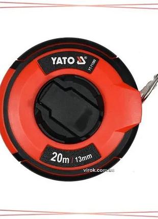 Рулетка измерительная стальная yato 20 м 13 мм ручное сматывание закрытый корпус измерительный инструм sku_yt-71580