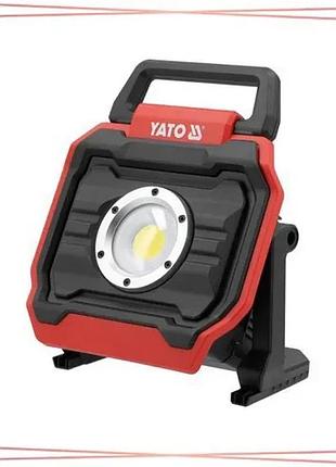 Портативный прожектор yato yt-829600 cob диодный 6000 лм от аккумулятора 18в и сети для строительства sku_yt-829600